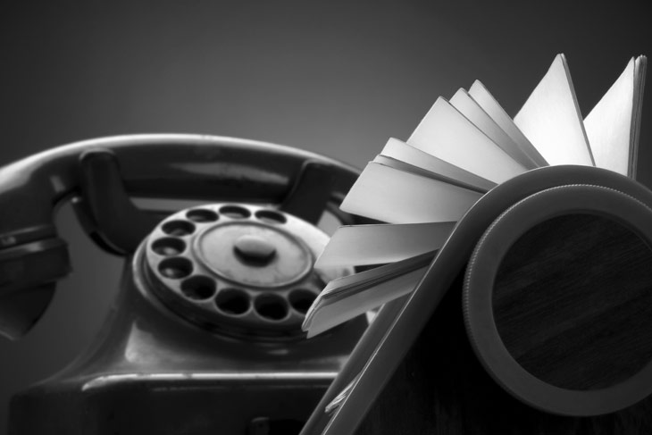 Office phone and rolodex